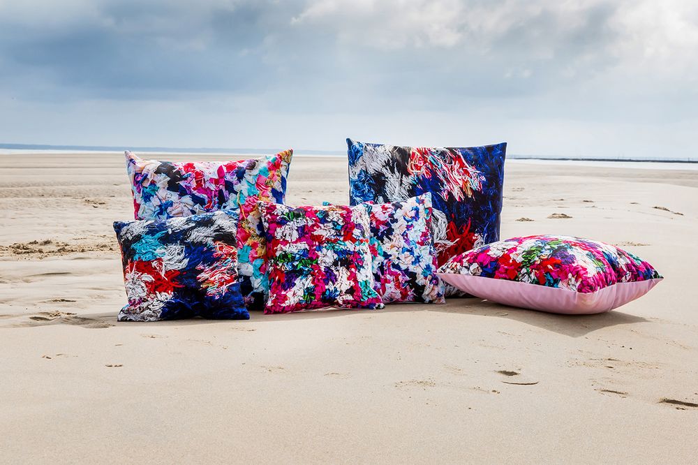 Fabric cushions - "FLOWERS" cushion, cotton or velvet, Ethnic prints - ARTPILO