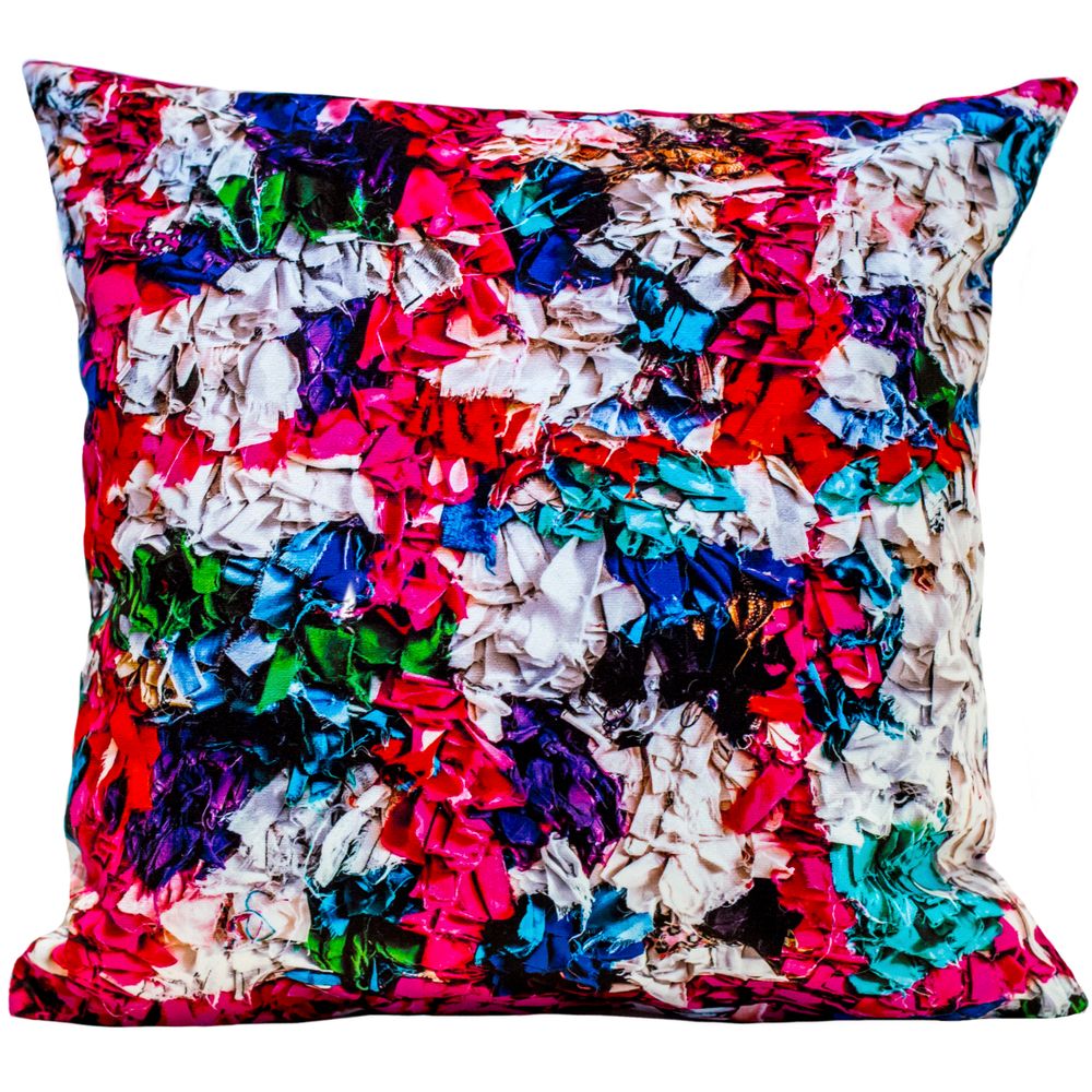 Fabric cushions - "FLOWERS" cushion, cotton or velvet, Ethnic prints - ARTPILO