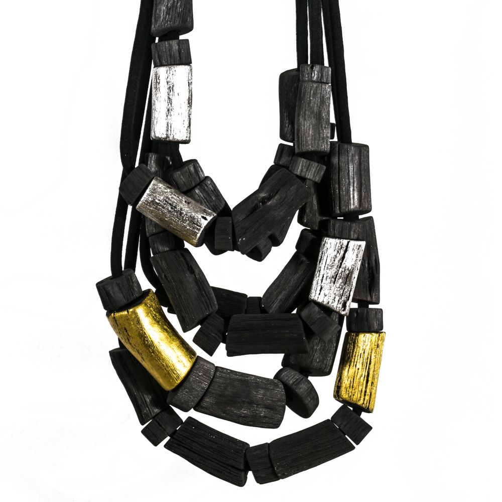 Jewelry - Long necklace YAYOI-KYU-DAI-KIN - CHARCOAL ESKIMEÏT