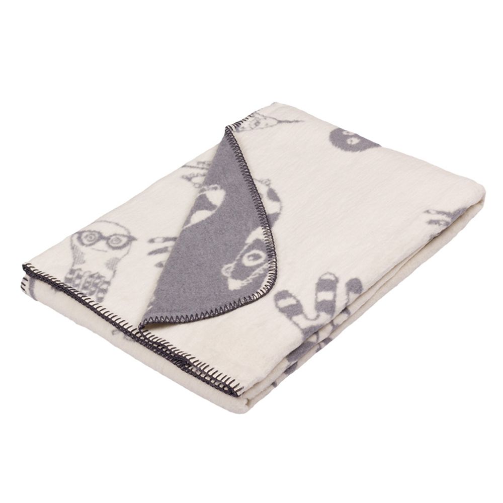 Linge de lit enfant - SEA WORLD BLANKET GREY / OFFWHITE - FABGOOSE