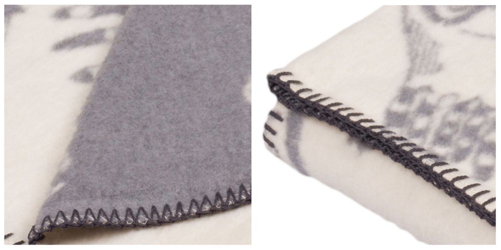 Linge de lit enfant - SEA WORLD BLANKET GREY / OFFWHITE - FABGOOSE