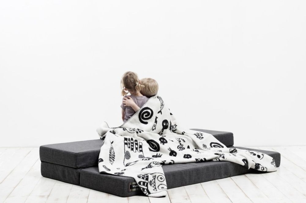 Linge de lit enfant - SEA WORLD BLANKET GREY / OFFWHITE - FABGOOSE