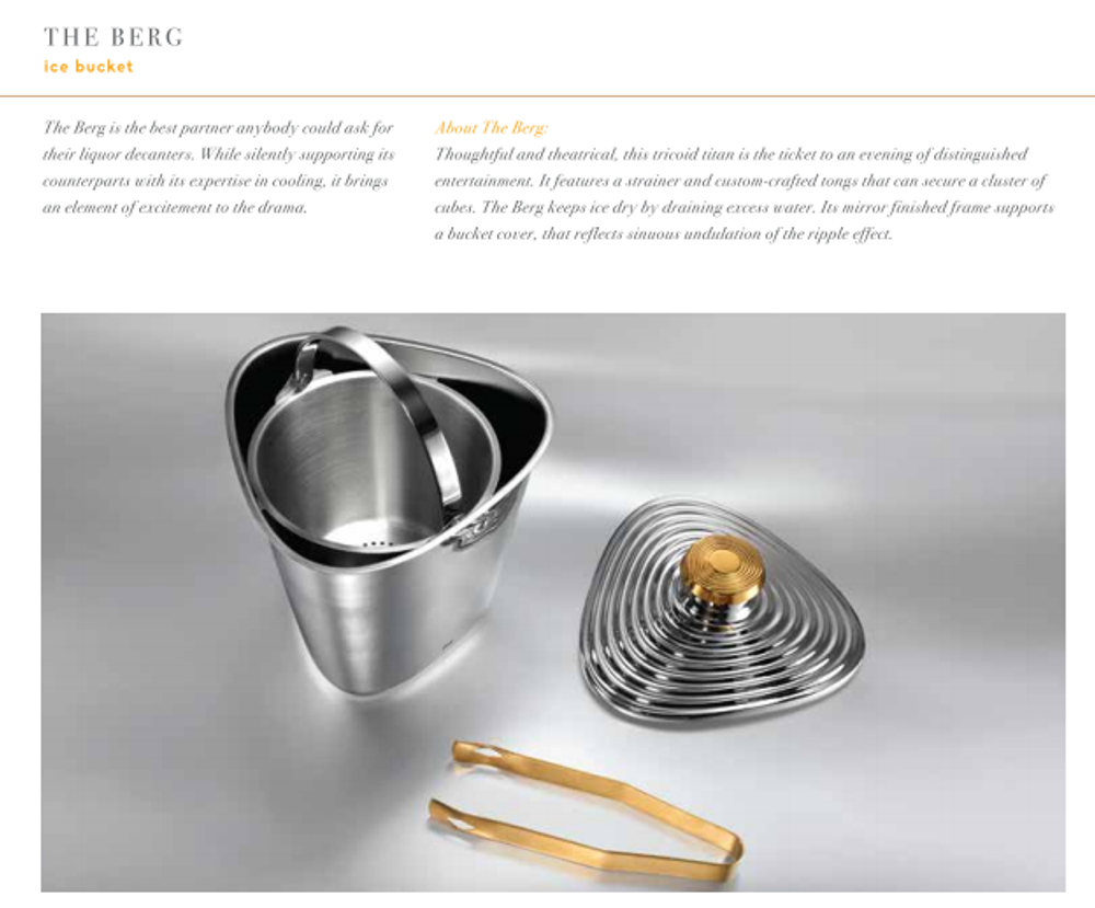 Unique pieces - The Elegant Berg : Ice bucket with elegance - SHAZE LUXURY RETAIL PVT LTD