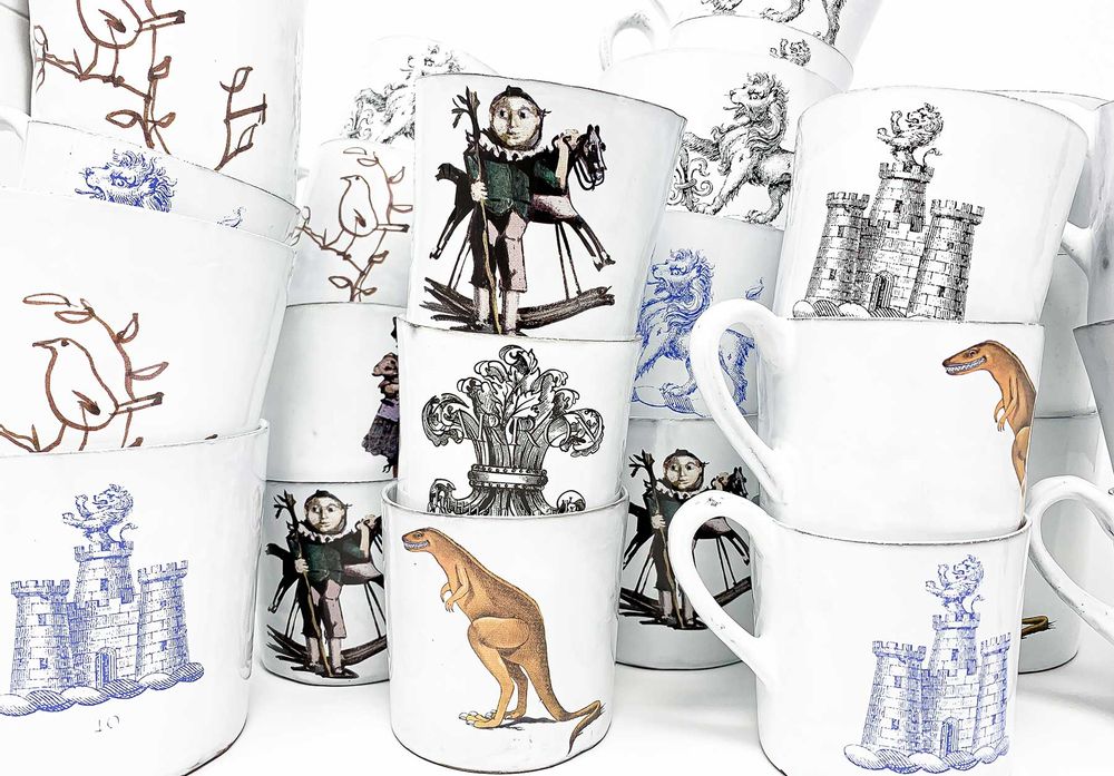 Céramique - Mug Illustré en céramique blanche - CARRON PARIS