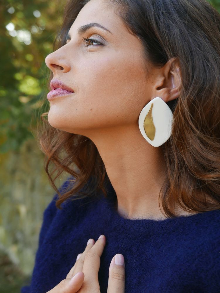 Bijoux - Collection Olea porcelaine et or - JOUR DE MISTRAL