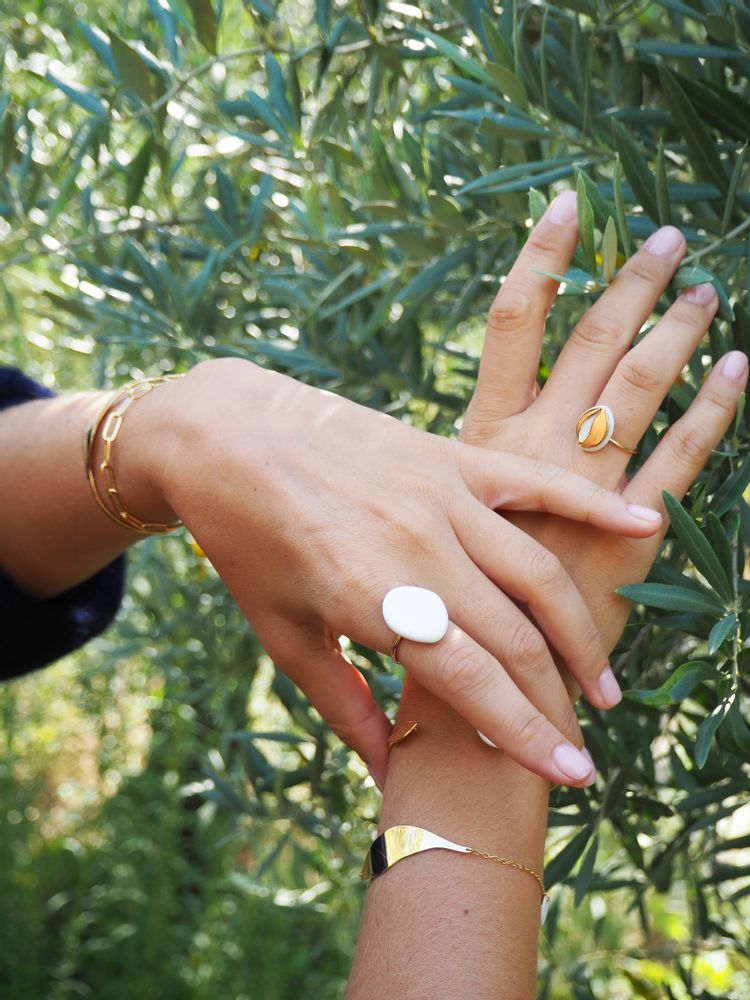 Jewelry - Olea Provence porcelain and gold rings - JOUR DE MISTRAL