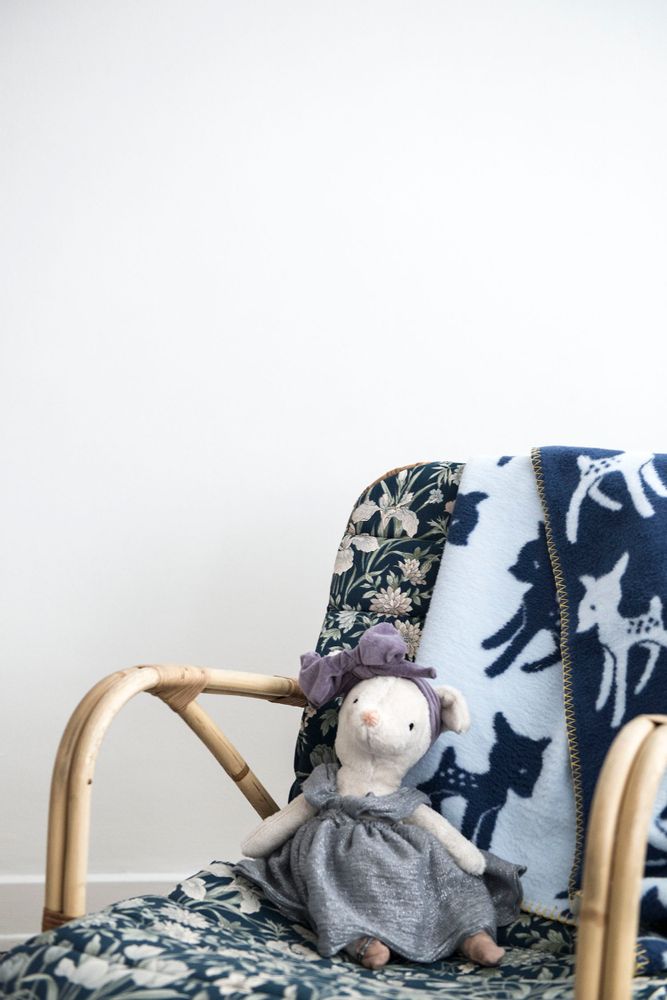 Objets déco enfant - COUVERTURE BAMI BLEU - COTON BIO - FABGOOSE