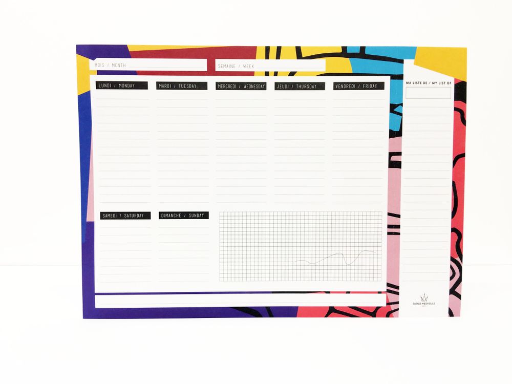 Stationery - SEMAINIER MARONDE - PAPIER MERVEILLE