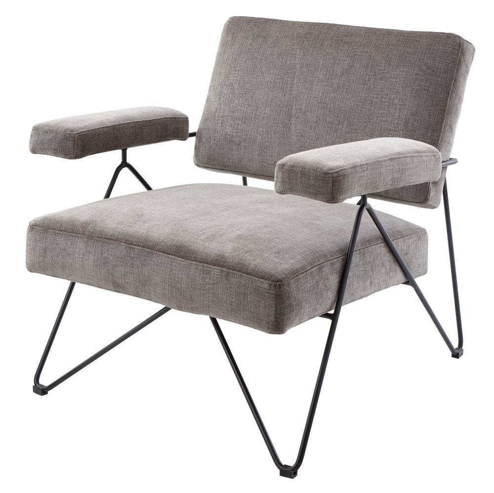 Chairs - Jessie, mouse chenille chair - RV ASTLEY LTD