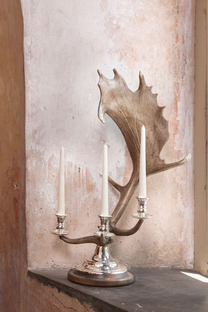 Pièces uniques - FALLOW ANTLER CANDLESTICK. - CLOCK HOUSE FURNITURE