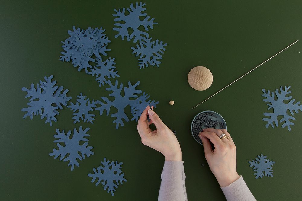 Christmas table settings - Jeans blue Christmas tabletop paper ornaments - FABGOOSE