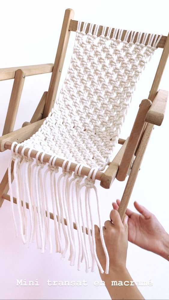 Tables et chaises pour enfant - Transat vintage en macramé - LES LOVERS DECO