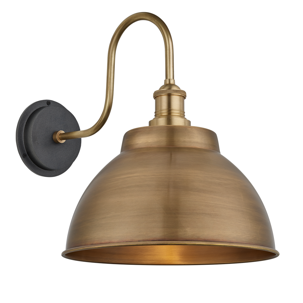 Appliques extérieures - Swan Neck Outdoor & Bathroom Dome Wall Light - 13 Inch - INDUSTVILLE