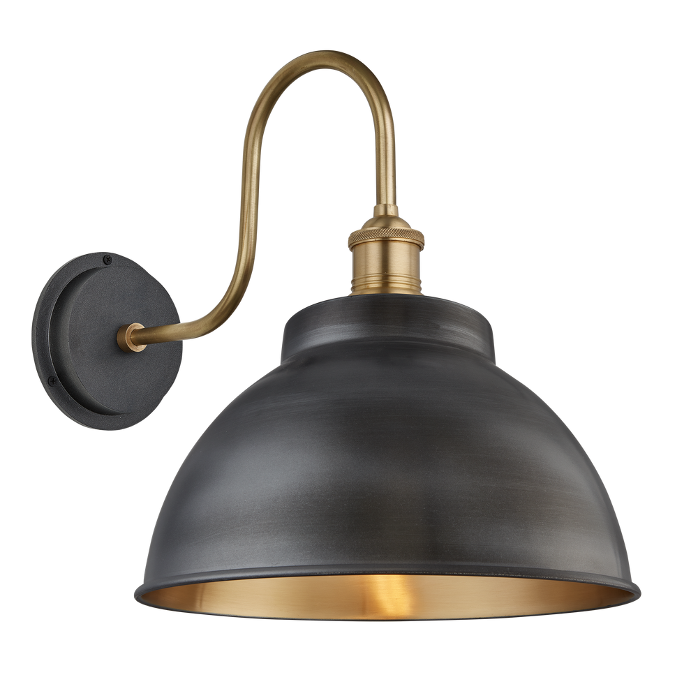 Appliques extérieures - Swan Neck Outdoor & Bathroom Dome Wall Light - 13 Inch - INDUSTVILLE