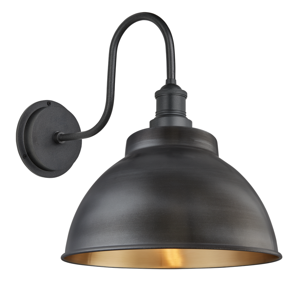 Appliques extérieures - Swan Neck Outdoor & Bathroom Dome Wall Light - 13 Inch - INDUSTVILLE