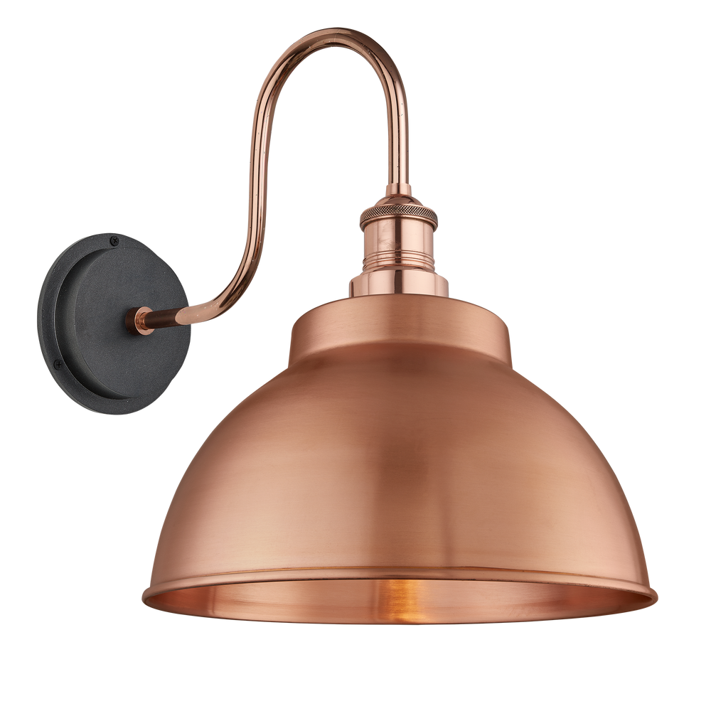 Appliques extérieures - Swan Neck Outdoor & Bathroom Dome Wall Light - 13 Inch - INDUSTVILLE