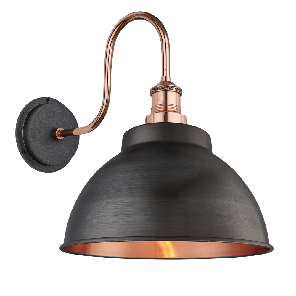 Appliques extérieures - Swan Neck Outdoor & Bathroom Dome Wall Light - 13 Inch - INDUSTVILLE