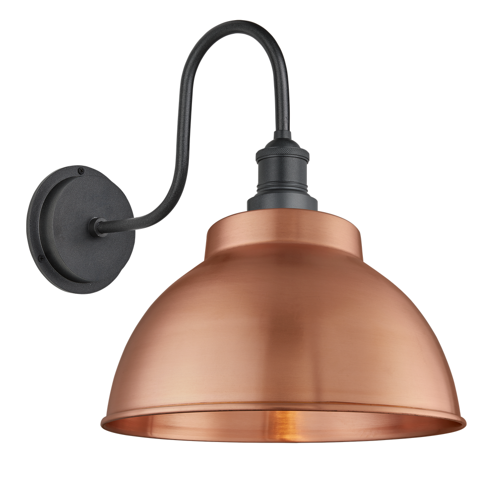 Appliques extérieures - Swan Neck Outdoor & Bathroom Dome Wall Light - 13 Inch - INDUSTVILLE