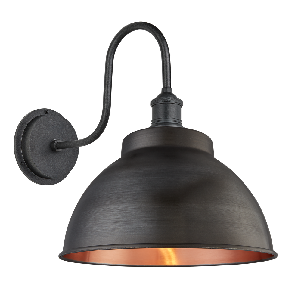 Appliques extérieures - Swan Neck Outdoor & Bathroom Dome Wall Light - 13 Inch - INDUSTVILLE