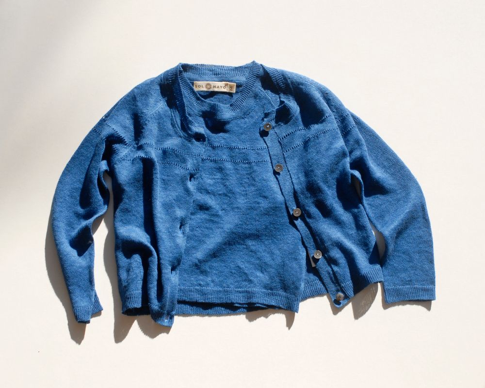Children's fashion - ELIN. 100% linen collection. Knitwear - SOL DE MAYO