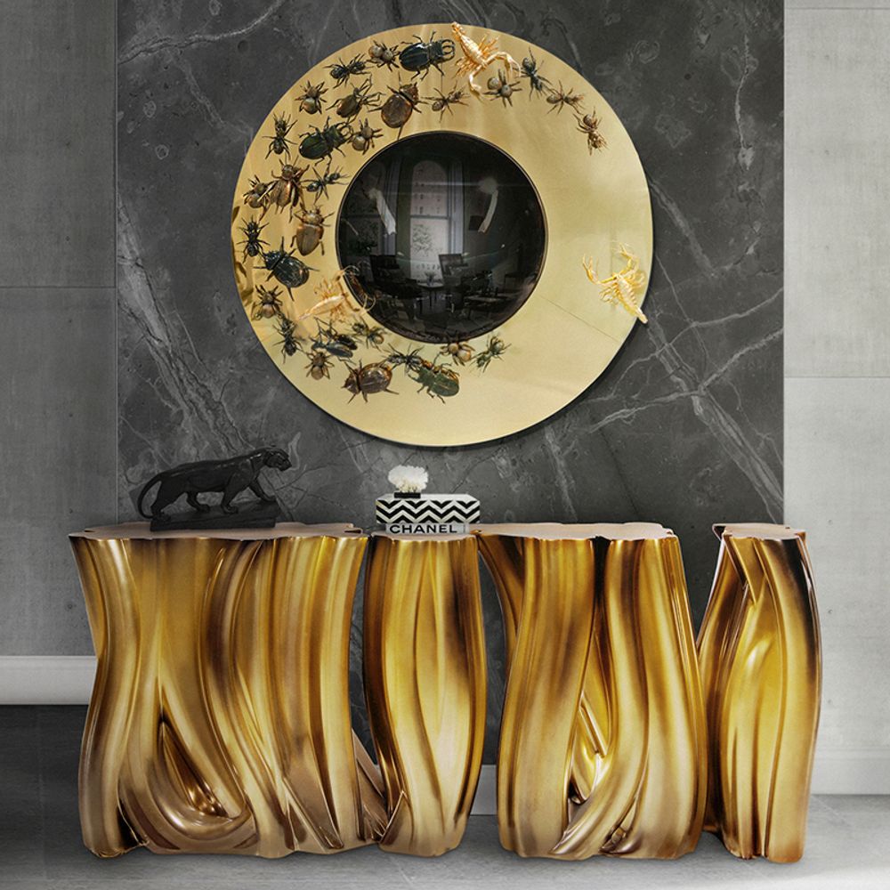 Sideboards - MONOCHROME GOLD Console Table - BOCA DO LOBO