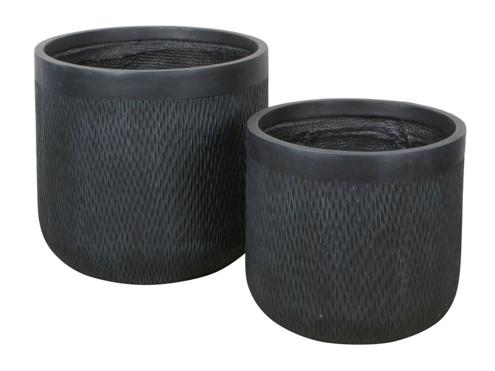 Accessoires de déco extérieure - Kuno fl.pot Ø30-37 S/2 noir - LAUVRING