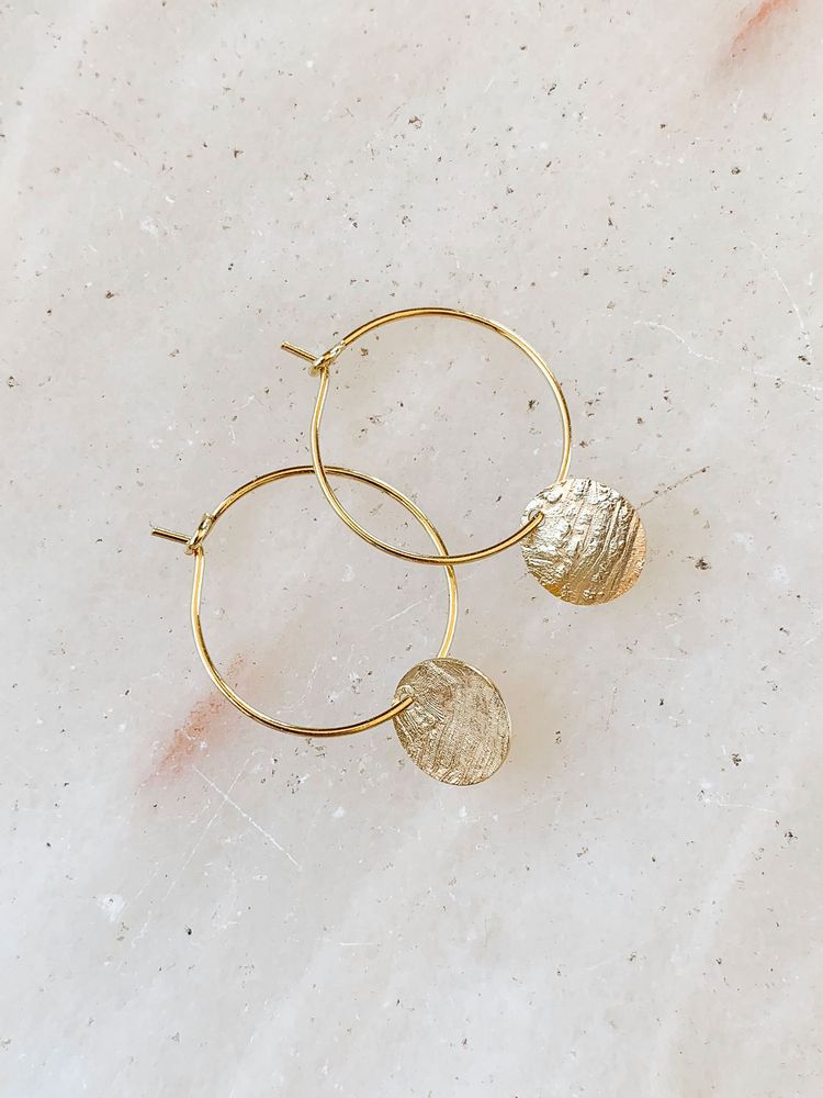 Jewelry - Rocky Disc Hoops - ESSYELLO