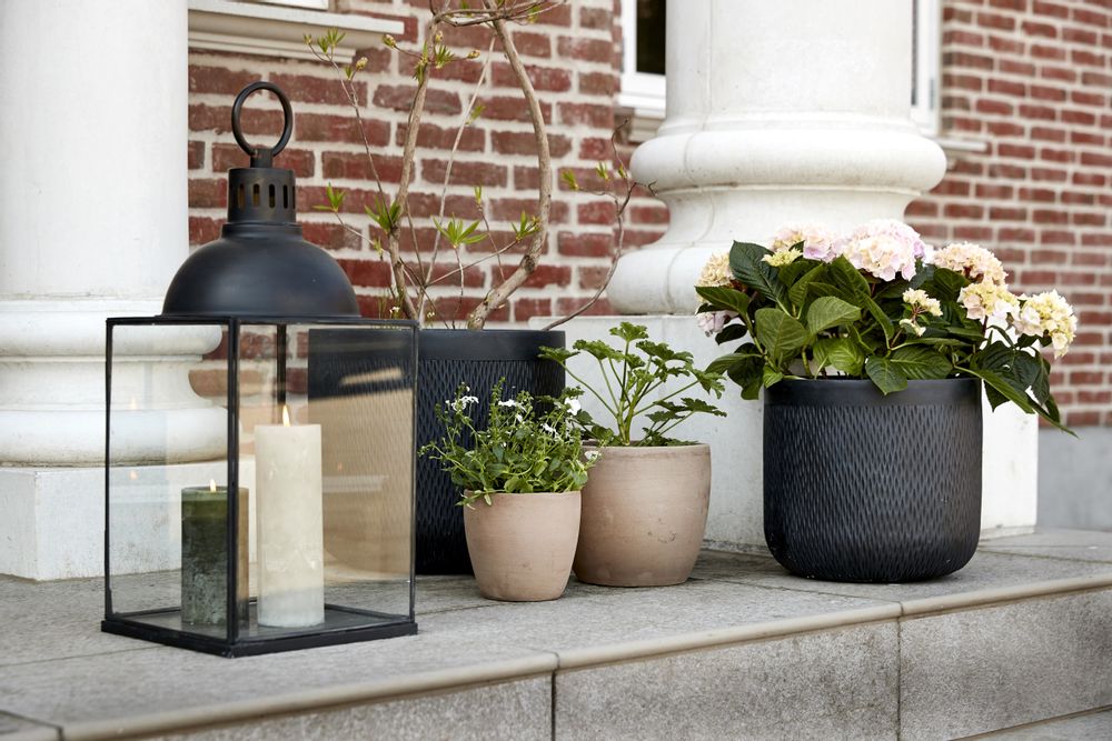 Accessoires de déco extérieure - Lanterne 25X25 H62 ant.noir - LAUVRING