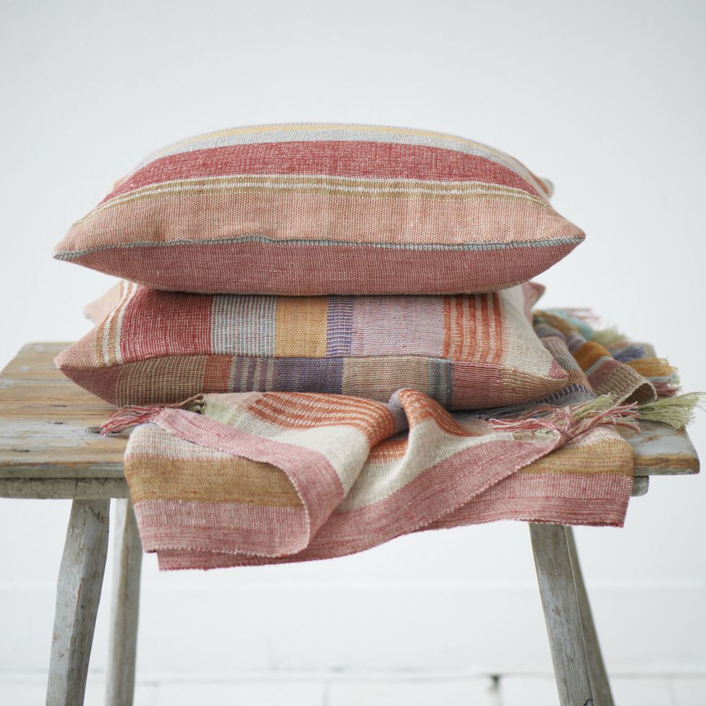 Cushions - Red stripe cushion - ML FABRICS