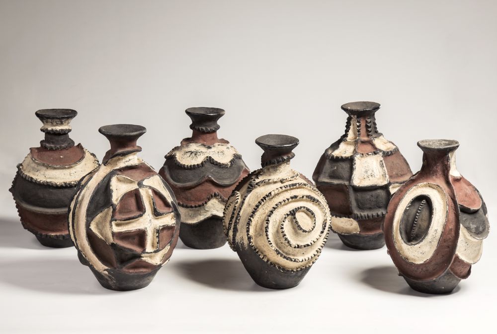 Unique pieces - Polychromatic ritual potteries, Twa Uganda - KANEM