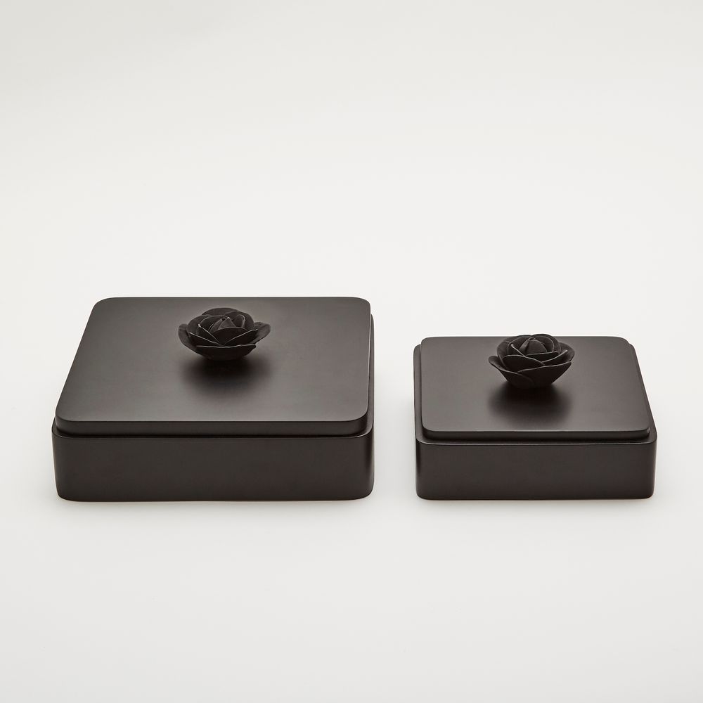 Parfums d'intérieur - Boîte déco Black Rose - Bois laqué et Porcelaine - ANOQ