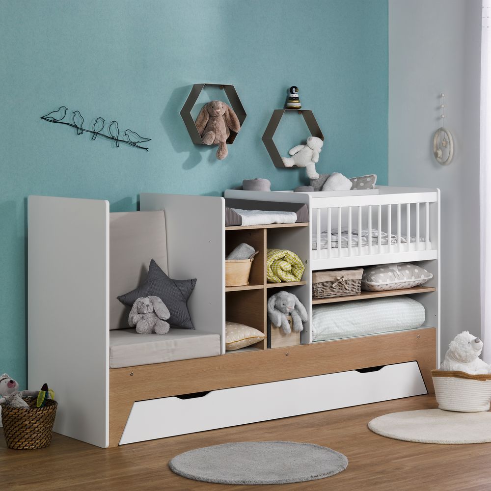 Mobilier bébé - LIT BEBE COMBINE ECRIN - SOFAMO