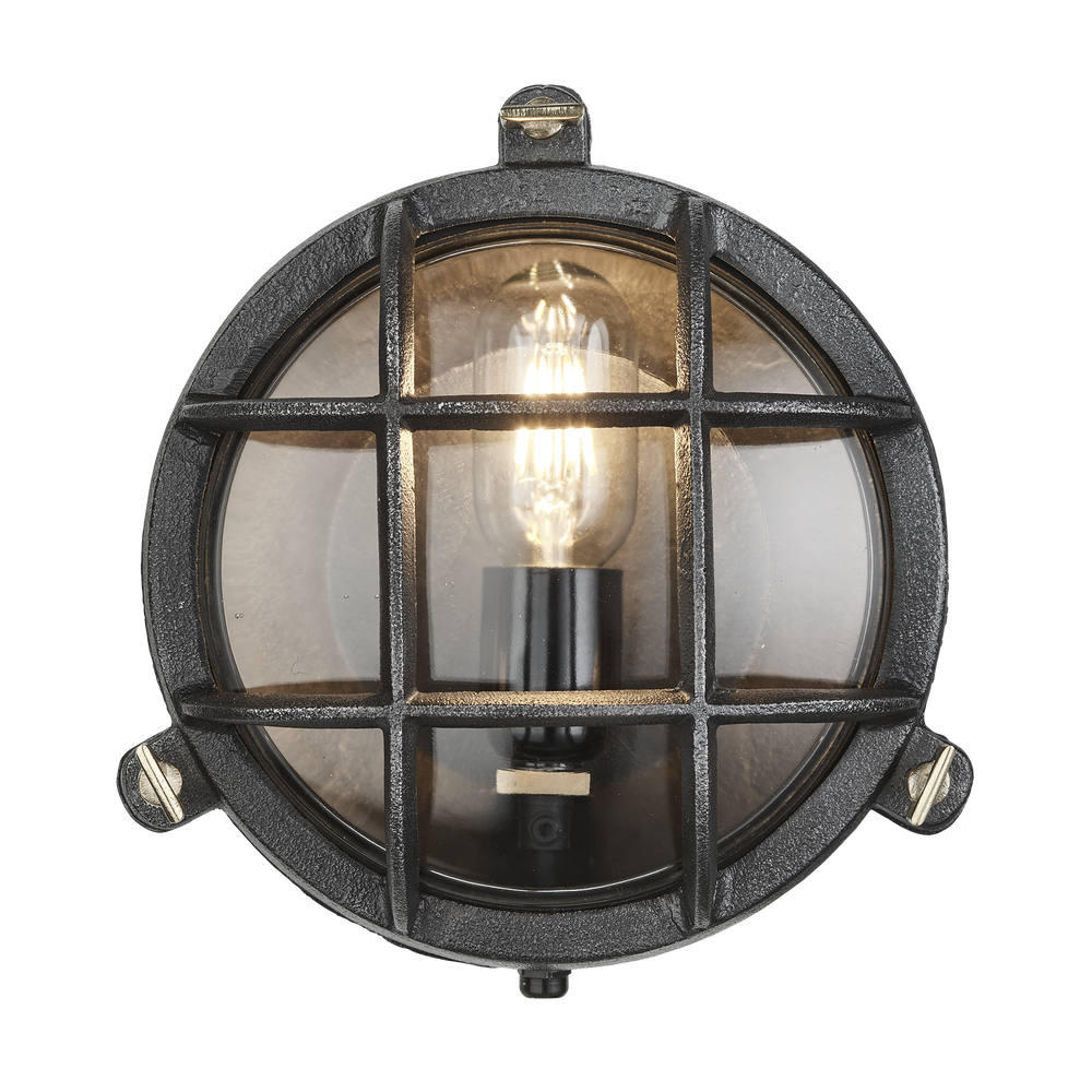 Outdoor wall lamps - Bulkhead Round Wall Light / Flush Mount - 8 Inch - INDUSTVILLE