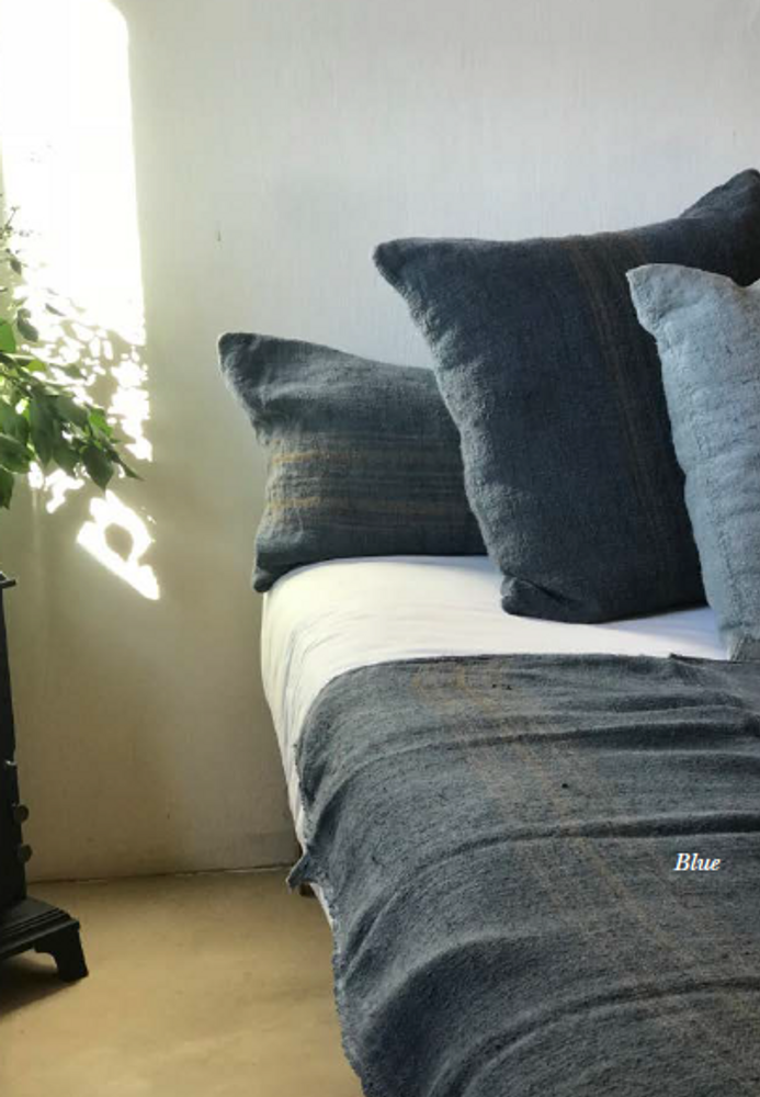 Fabric cushions - Hand Painted Linen  Pillow - GOVOU FABRICS