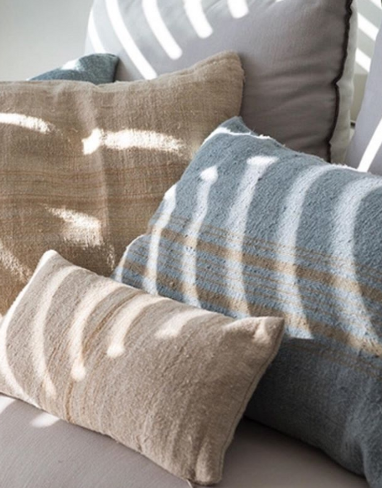 Fabric cushions - Hand Painted Linen  Pillow - GOVOU FABRICS