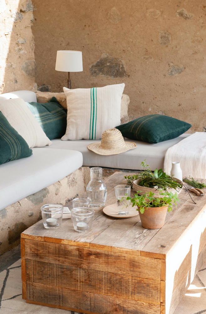 Fabric cushions - Hand Painted Linen  Pillow - GOVOU FABRICS