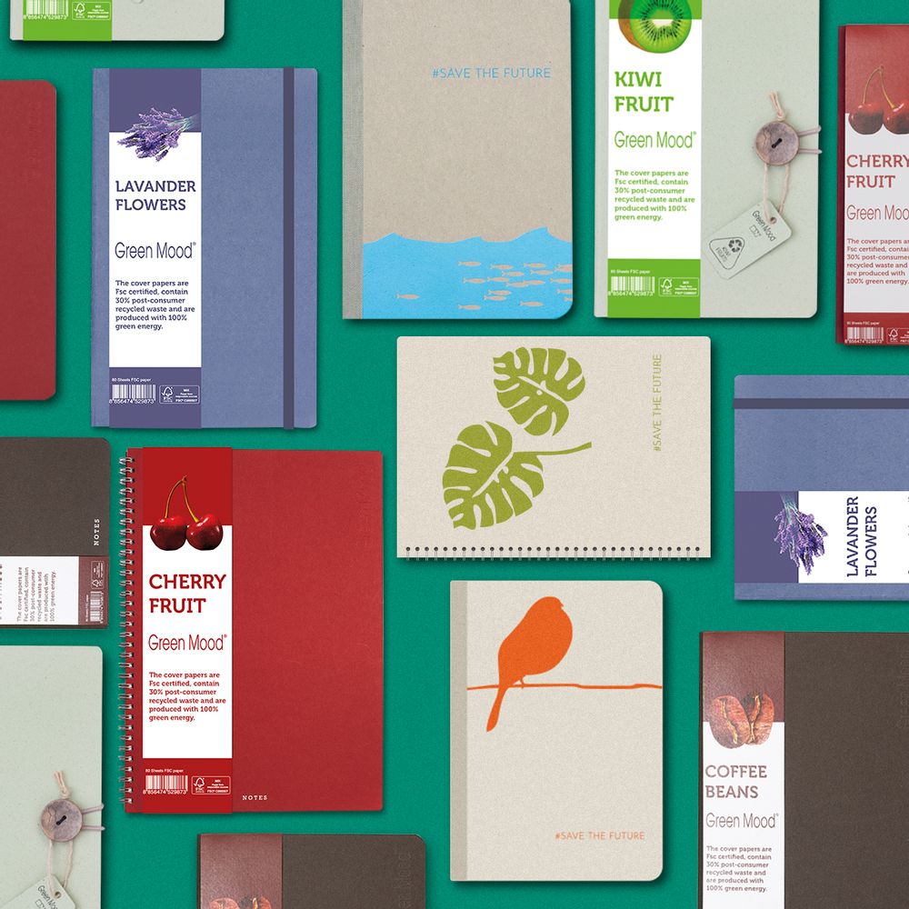 Gifts - GREEN MOOD COLLECTION notebooks and diaries  - DINATALESTYLE