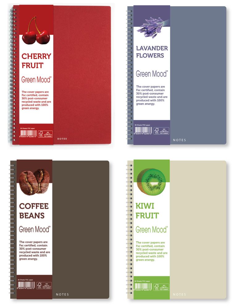 Gifts - GREEN MOOD COLLECTION notebooks and diaries  - DINATALESTYLE