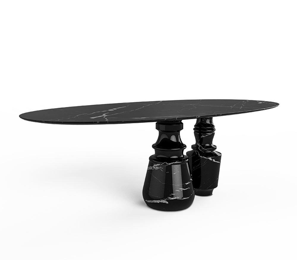 Dining Tables - PIETRA OVAL NERO MARQUINA Dining Table - BOCA DO LOBO