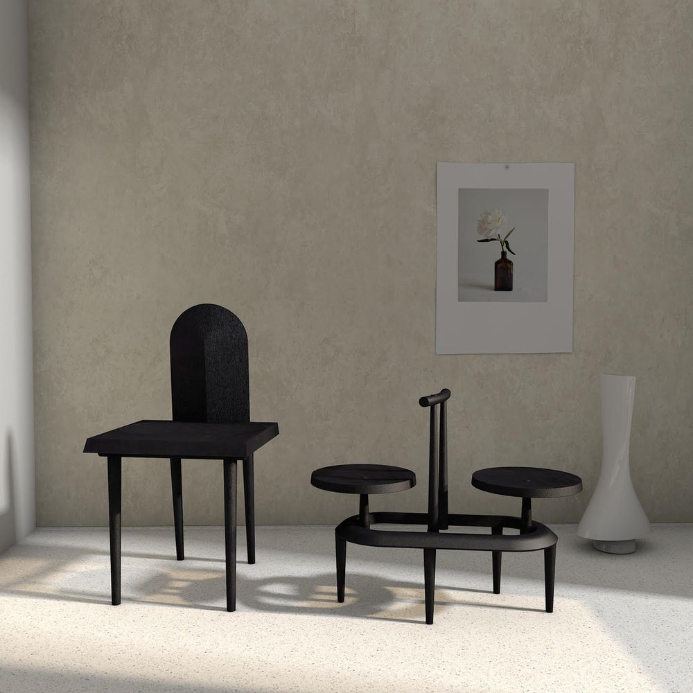 Chairs - Chair and coffee table, Studio One Plus Eleven - 1+11 ONE PLUS ELEVEN