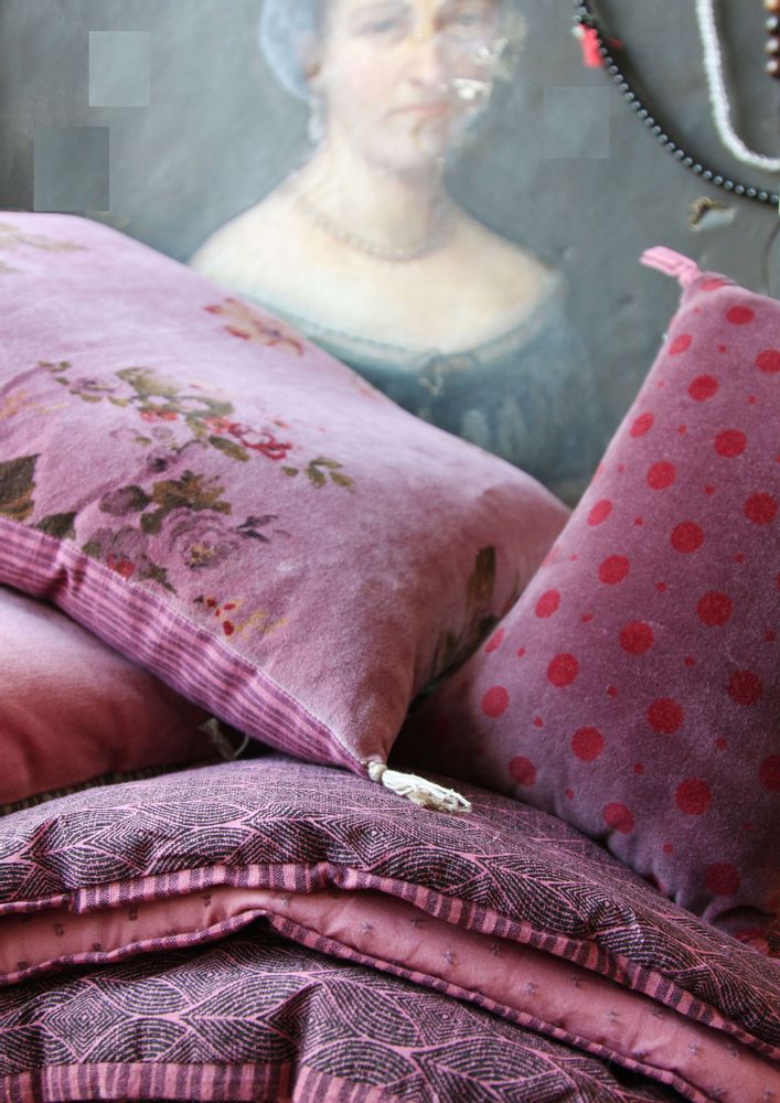 Coussins - BANGALORE printed velvet cushion - Removable cover - EN FIL D'INDIENNE...