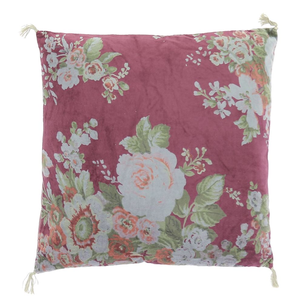 Coussins - BANGALORE printed velvet cushion - Removable cover - EN FIL D'INDIENNE...