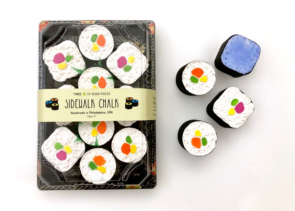 Loisirs créatifs pour enfant - TWEE Sushi Maki Rouleau de craie pour trottoir - TWEE