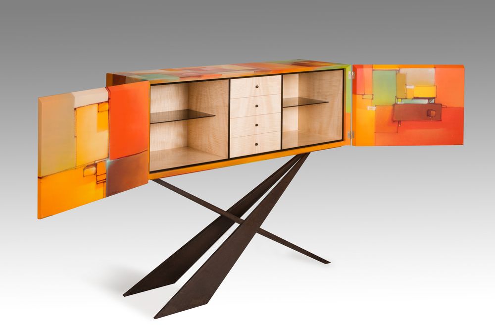 Buffets - Cabinet "Mondes opposés" - JULIEN LACHAUD ÉBÉNISTE
