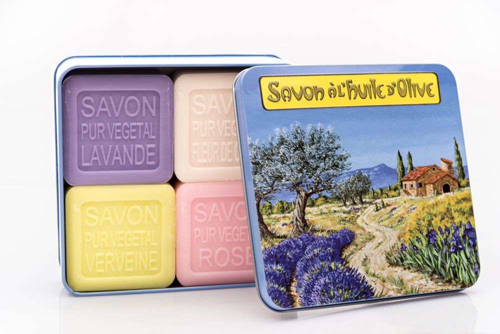 Cadeaux - BOITE METAL 4 SAVONS - SAVONNERIE DE NYONS