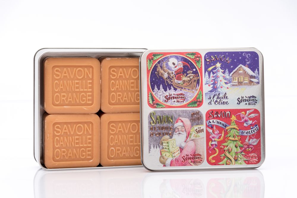 Cadeaux - BOITE METAL 4 SAVONS - SAVONNERIE DE NYONS