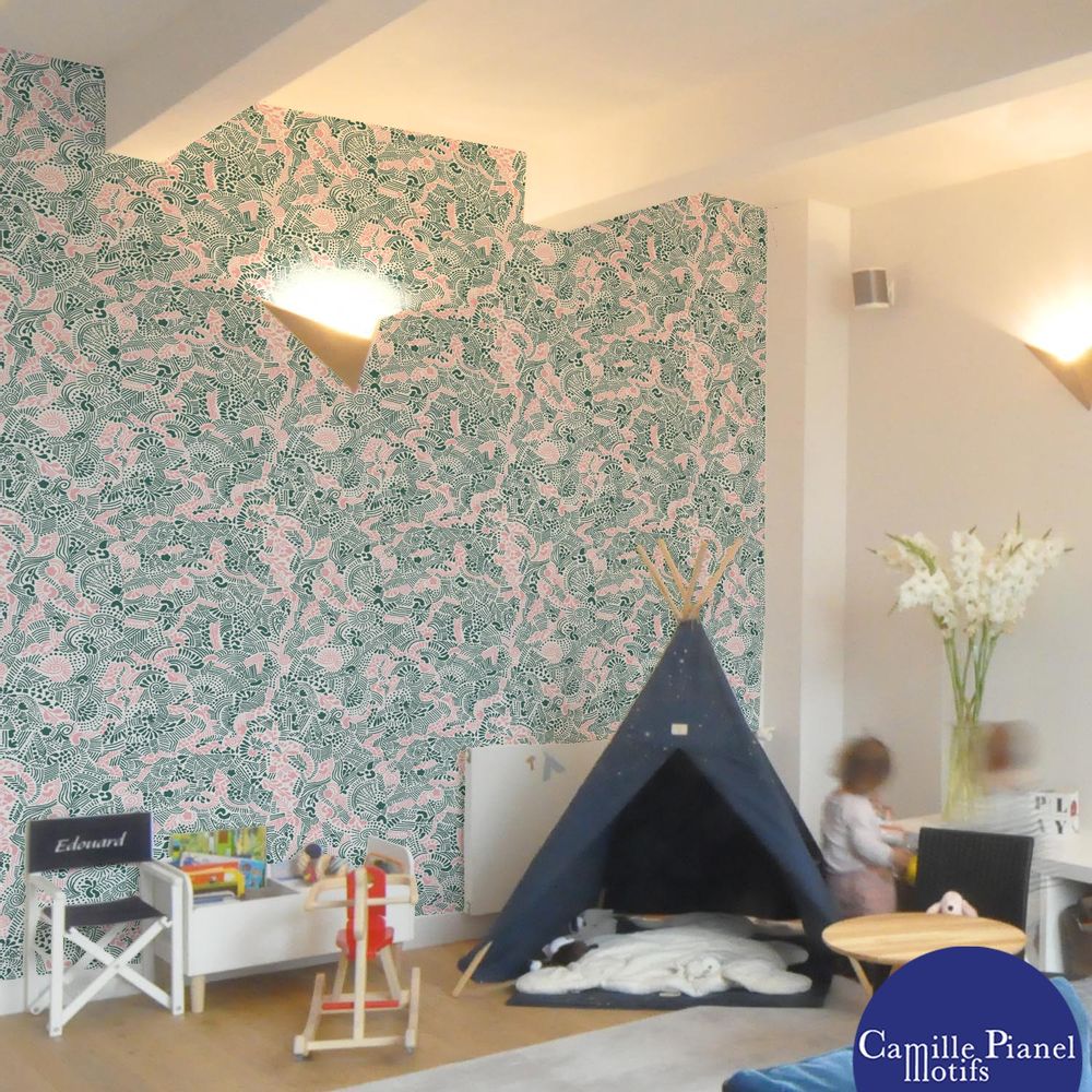 Wallpaper - Whimsical Custom & Customizable Wallpaper - CAMILLE PIANEL MOTIFS
