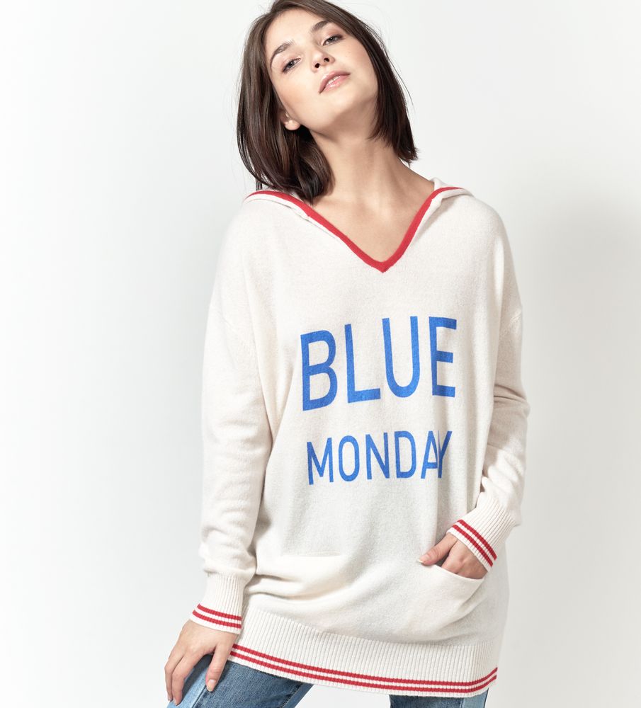 Prêt-à-porter - Hoody BLUE MONDAY ! - MADLUV CASHMERE GOES POP