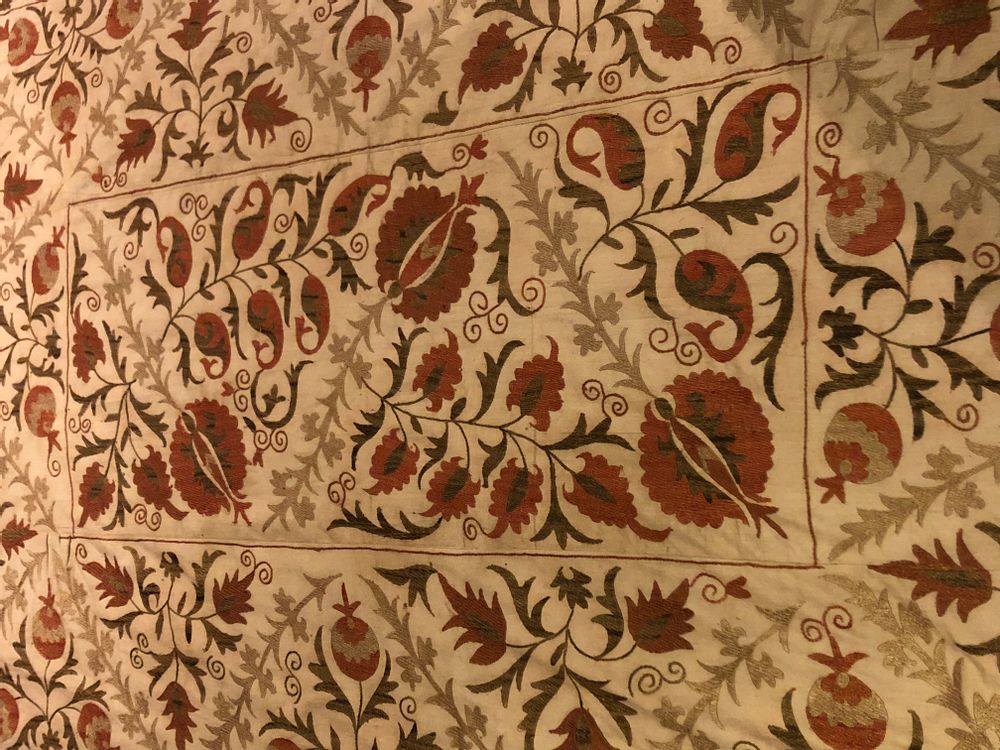 Decorative wall frescoes - Unique Suzani textile  - CHUK PALU