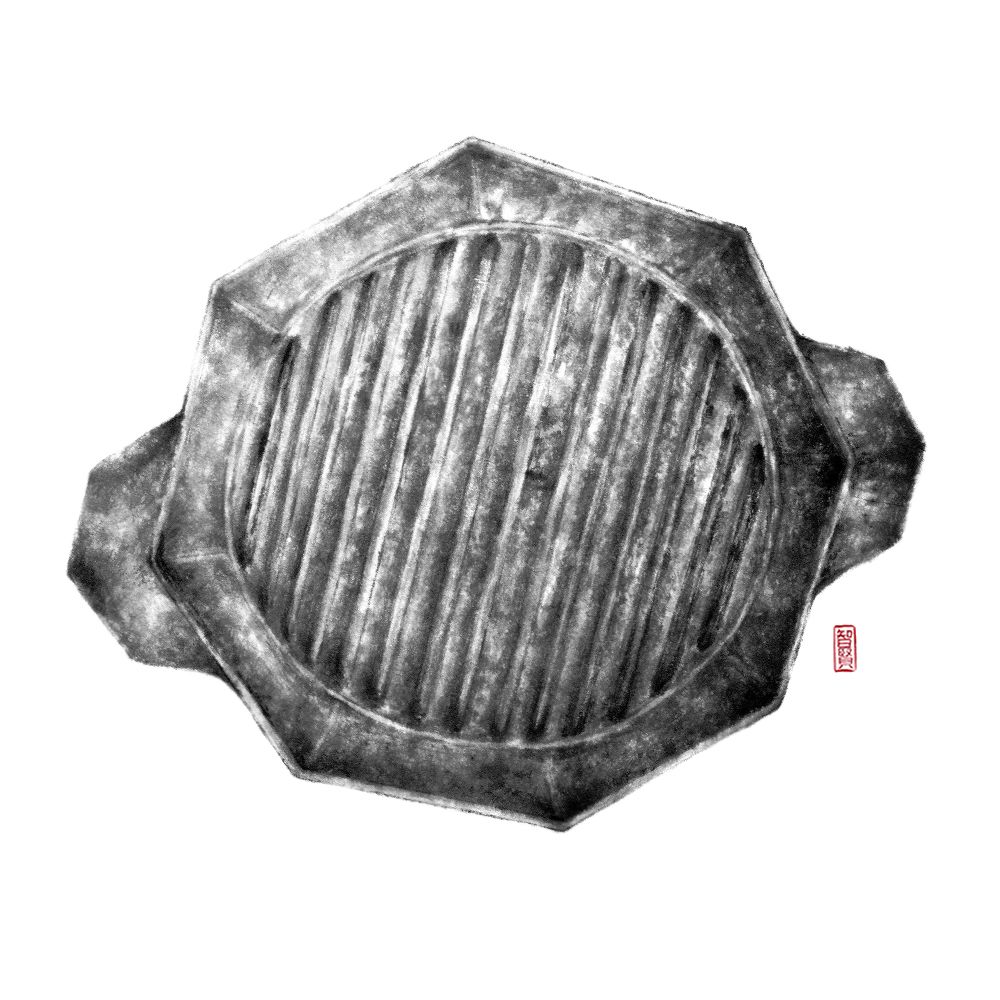 Objets design - Grill Pan poele  [Pre-Seasoned Cast Iron]  - MOMMY'S POT